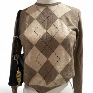 Pendleton Tan and Brown Argyle Sweater
